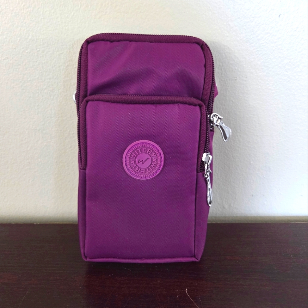 Witery Purple Water Resistant Nylon Lightweight Mini Crossbody NWOT